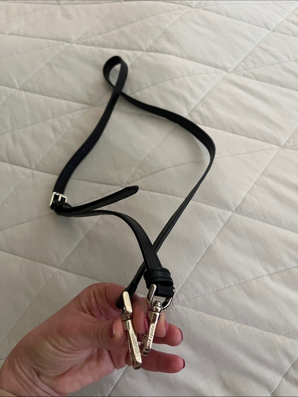 Kate Spade Black Saffiano Leather Gold Hardware Replacement Strap Authentic - Picture 7 of 16